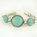 ronde turkoois en zilver legering sluiting armband