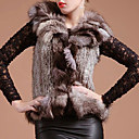Genuine Rabbit Fur Vest With Fox Fur Trim (More Colors)