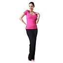 Yoga&Aerobics Woman Sports Wear Yoga Suit (Pink Tops+Black Pants)