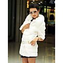Half Sleeve Rabbit Fur Party/Casual Coat With Fox Fur Collar (More Colors)
