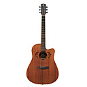 41" Dolphin Carve Canadian Mahogany Plywood Cutaway Acoustic Guitar with Gig Case