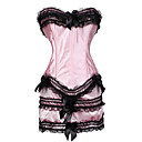 Satin / Lace Side Zipper Closure Corset and Skirt Set