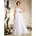 A-line Strapless Floor-length Taffeta Wedding Dress