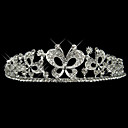 Alloy With Rhinestone And Pearl Flying Butterfly Bridal Tiara