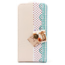 Full Body PU Leather Flip Case with A Lovely Decorative Key for iPhone 4 and 4S (Beige)