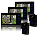 Three 7 Inch TFT LCD Video Door  with Touch key + 2 Rain-proof Outdoor Units