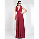 Sheath/ Column V-neck Floor-length Chiffon Evening Dress