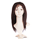 Glue-Less Hand-tied Lace Front Yaki Straight 16 Inch Indian Remy Hair Wig