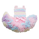 multi-color saia menina bowknot definir com babados