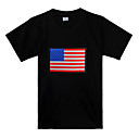 sonido y la música activa modelo de la bandera EE.UU. llevó la camiseta (3 pilas AAA)