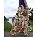 estampado floral larga falda de lino