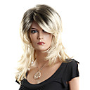 Capless High Quality Synthetic Medium Length Blonde and Black Fashion Curly Wig
