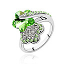 Austria cristal anillo en plaqué platino de aleación - que abarcan las flores (más colores)