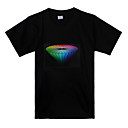 geluid en muziek geactiveerd ruitpatroon geleid t-shirt (3 x AAA-batterijen)