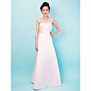 Annabelle A-line Spaghetti Straps Square Floor-length Satin Junior Bridesmaid Dress