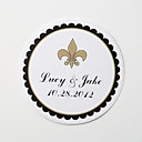 Personalized Round Favor Stickers – Flower-de-luce (Set of 36)