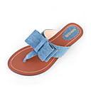 leatherette calcanhar plana sandálias / chinelos sapatos de lua de mel com bowknot (mais cores)