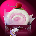 Swiss Roll Cake Towel with Artificial Cherry - Set Of 2 (Random Color)