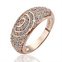 superbe zircone cubique en or 18 carats bague plaquée spirale de la mode