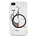 Bicycle Pattern Hard Case for iPhone 4 and 4S (White)