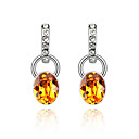 Simple Love Austrian Crystal In Real Platinum Plated Ladies' Earrings (More Colors)