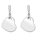bande de strass et boucles d'oreilles décorées forme de coeur pendentif (en argent)