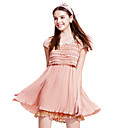 kant chiffon ruches jurk
