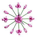 Country Style Rose Flower Featured Wall Clock