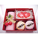 3 Pieces Towels and Heart Shaped Soaps Gift Set (Random Color)