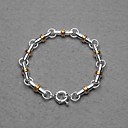 Beautiful Silver Plated Gold Bamboo Unisex Bracelet