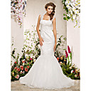 Trumpet/ Mermaid Square Court Train Organza Lace Wedding Dress