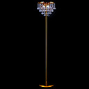 3 - luz luzes luxuriantes chão com os grânulos de cristal na rodada