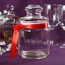 Personalized Candy Jar With Red Ribbon