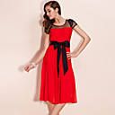 TS Mesh Shoulders Self-belted Midi Dress (More Colors)