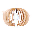 40W Wood Pendant Light in Bird Cage Design