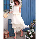 White Chiffon Lonf Dress