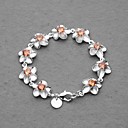 Fashion Silver Plated Yellow Crystal Plum Flower Women's Bracelet