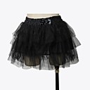 negro con pliegues de organza largo hasta la rodilla clásica falda lolita