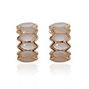Banhados a ouro 18k nobres da moda brincos de ônix branco