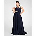 Sheath/Column One Shoulder Floor-length Chiffon Evening Dress