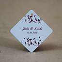 Personalized Rhombus Favor Tag - Red Floral (Set of 30)