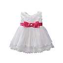 A-line Jewel Knee-length Cotton Sleeveless Flower Girl Dress