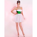 a-lijn strapless kort / mini tule cocktailjurk