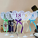 Flower Heart Shape Table Number Cards With Holders - Set Of 10(More Colors)