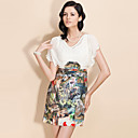 ts zijden chiffon safari print jurk