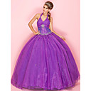 Ball Gown Halter Floor-length Organza Prom Dress