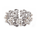 Legierung elegant mit Strass und Perlen-Frauen-Armband