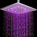Hedendaagse 7 kleuren wijzigen LED chroom douche kraan hoofd van 10 inch