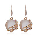 Classic 18K Gold Plated Onyx Round Fashion Earrings
