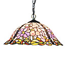 Tiffany Glass Pendent Lights with 2 Lights in Floral Pattern